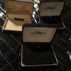 Set of Black and Gray Velvet Jewelry Boxes